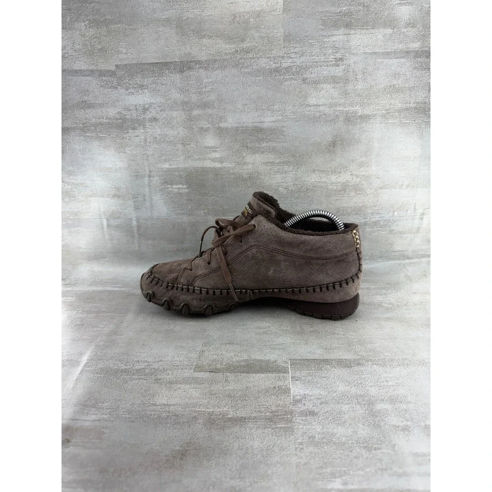 Skechers Relaxed Fit Women 7.5 Brown Leather Faux Fur Moccasin Boots 49013 CHOC